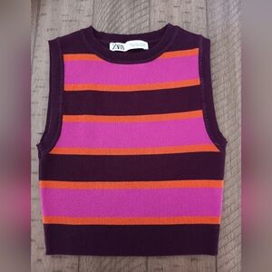 ZARA women's knit cotton sleeveless top